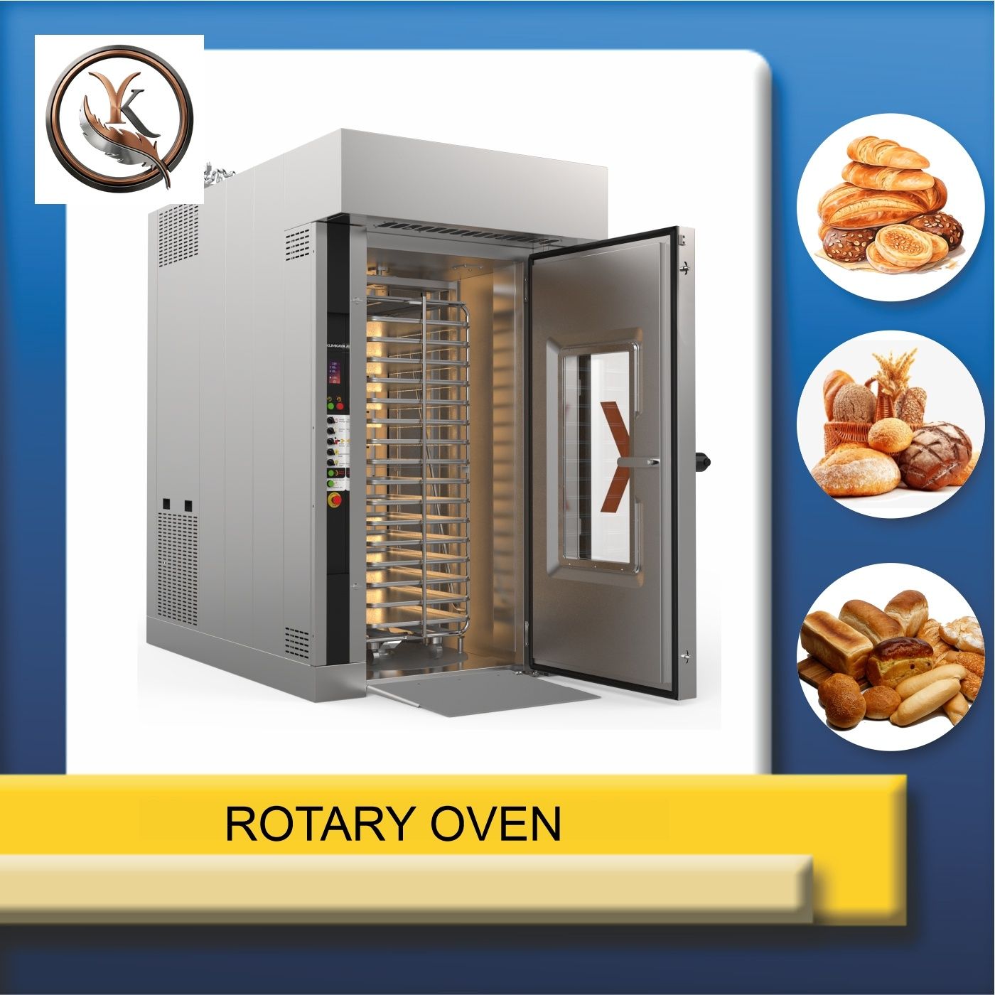 horizontal rotary oven with stand